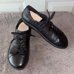 Birkenstock Black Leather Lace-Up Sneakers
